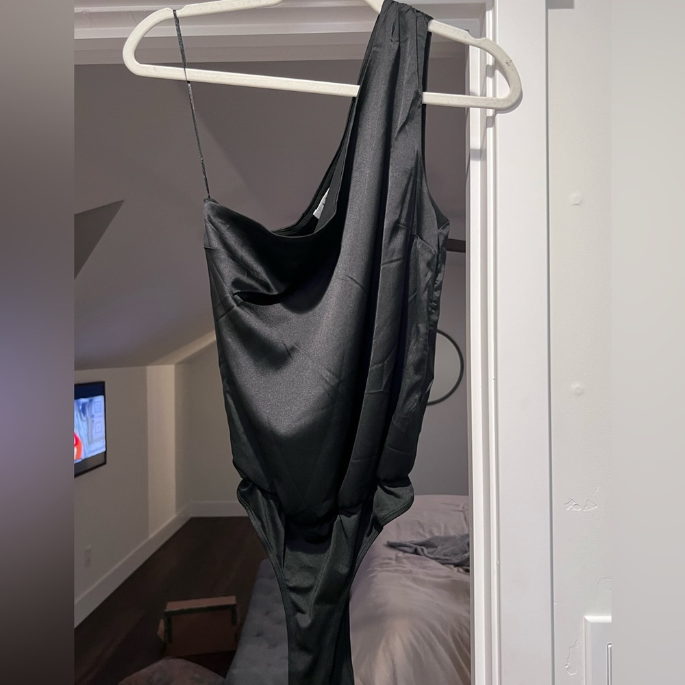 Silk one strap bodysuit